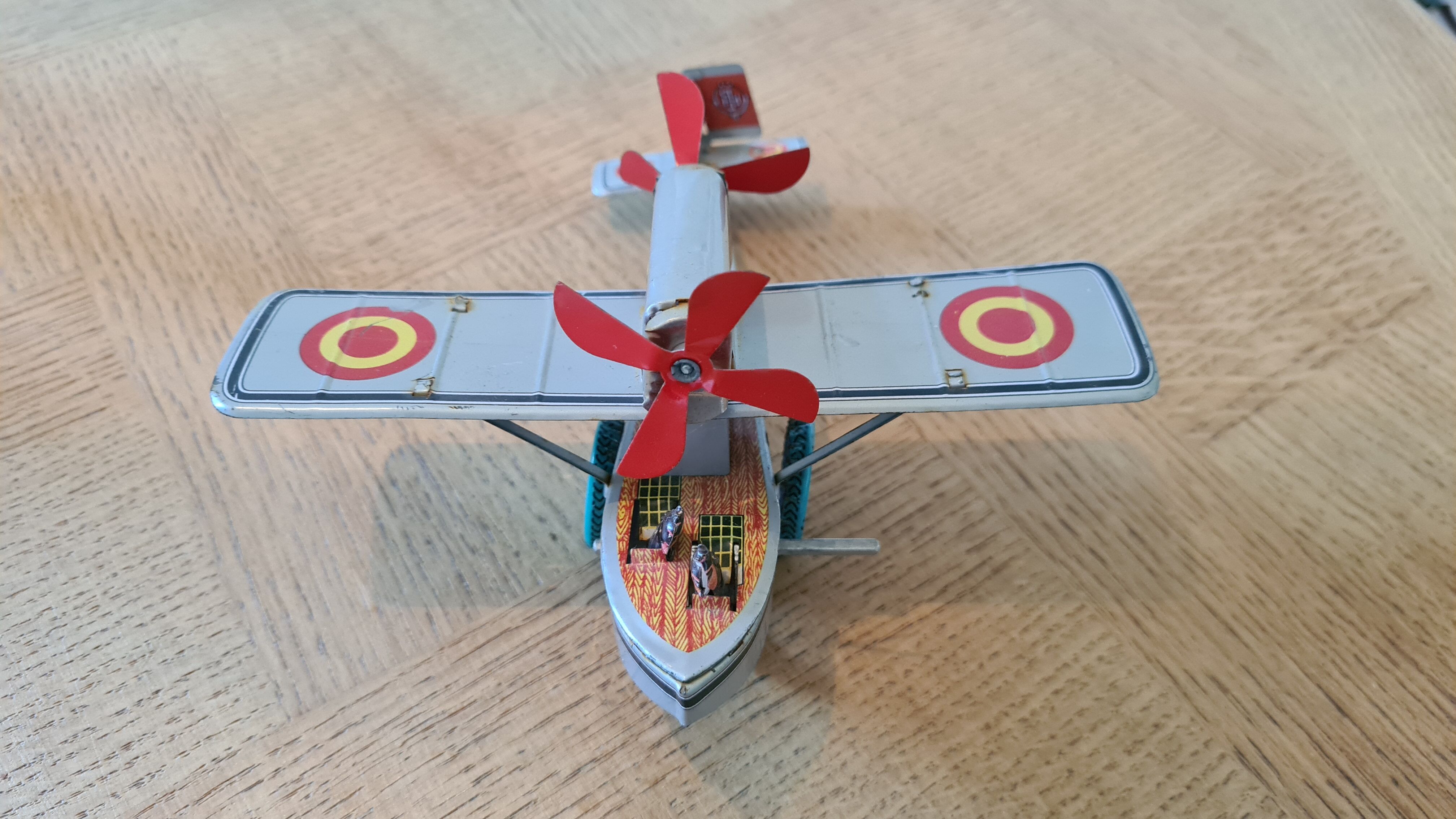 Collectible tin plane, vintage