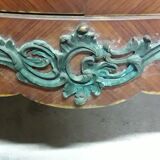 Low bronze marquèterie and marble top
