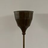 English mid-century brass floor lamp uplighter