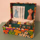 Suitcase sewing sewing box learning vintage flower