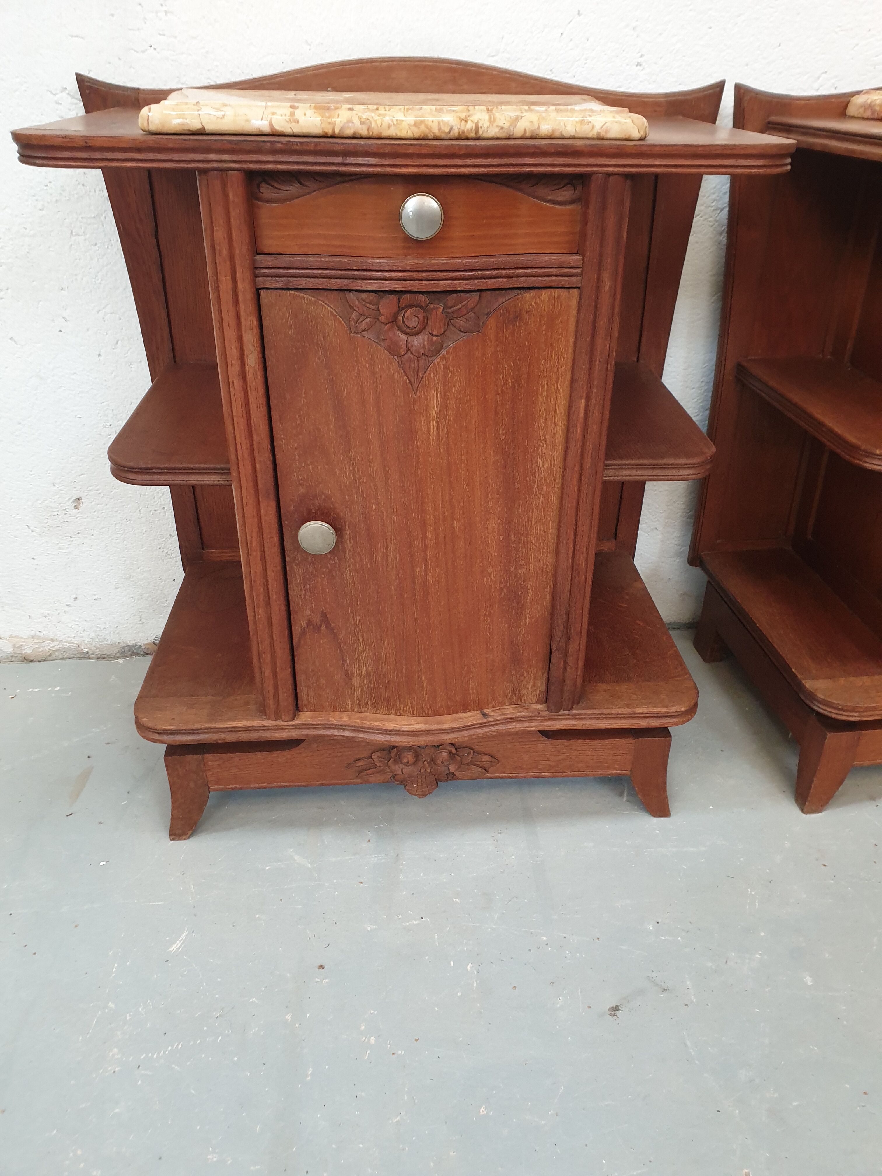 Pair of vintage bedside tables 40s