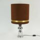1970s table lamp aro-leuchten chrome base brown velvet lampshade