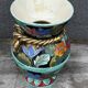 Vallauris vase signed JTF AC - Floral decoration - H 30 cm