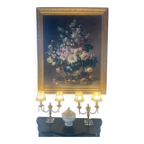Set of 2 crystal lamps with mother-of-pearl shades