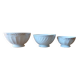 Set of 3 white and gold antique bowls - porcelain cups