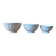 Set of 3 white and gold antique bowls - porcelain cups