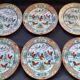 Set of 6 vintage Chinese porcelain plates from Macau (1970) hand painted