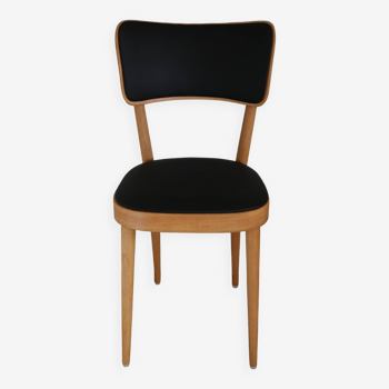 Baumann chair wide back 1950 black leatherette