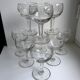 Set of 8 crystal wine glasses engraved 40-50s