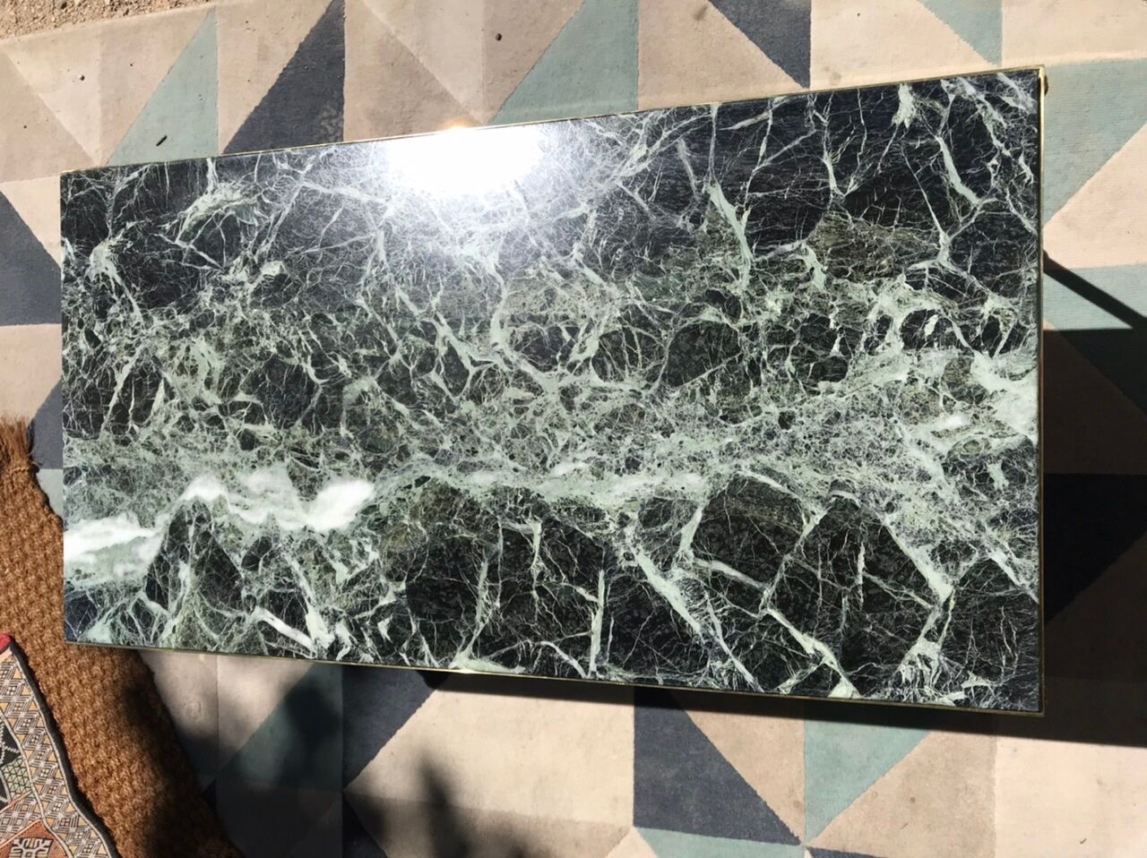 Green marble coffee table