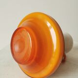 Vintage Murano Cased Glass Vase: Retro Orange Ceramic, 70s Yugoslavia