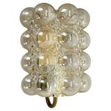 Amber vintage glass wall lamp by Helena Tynell for Glashütte Limburg, 1970s