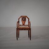 Art Deco armchair, marquetry and cane, circa 1930