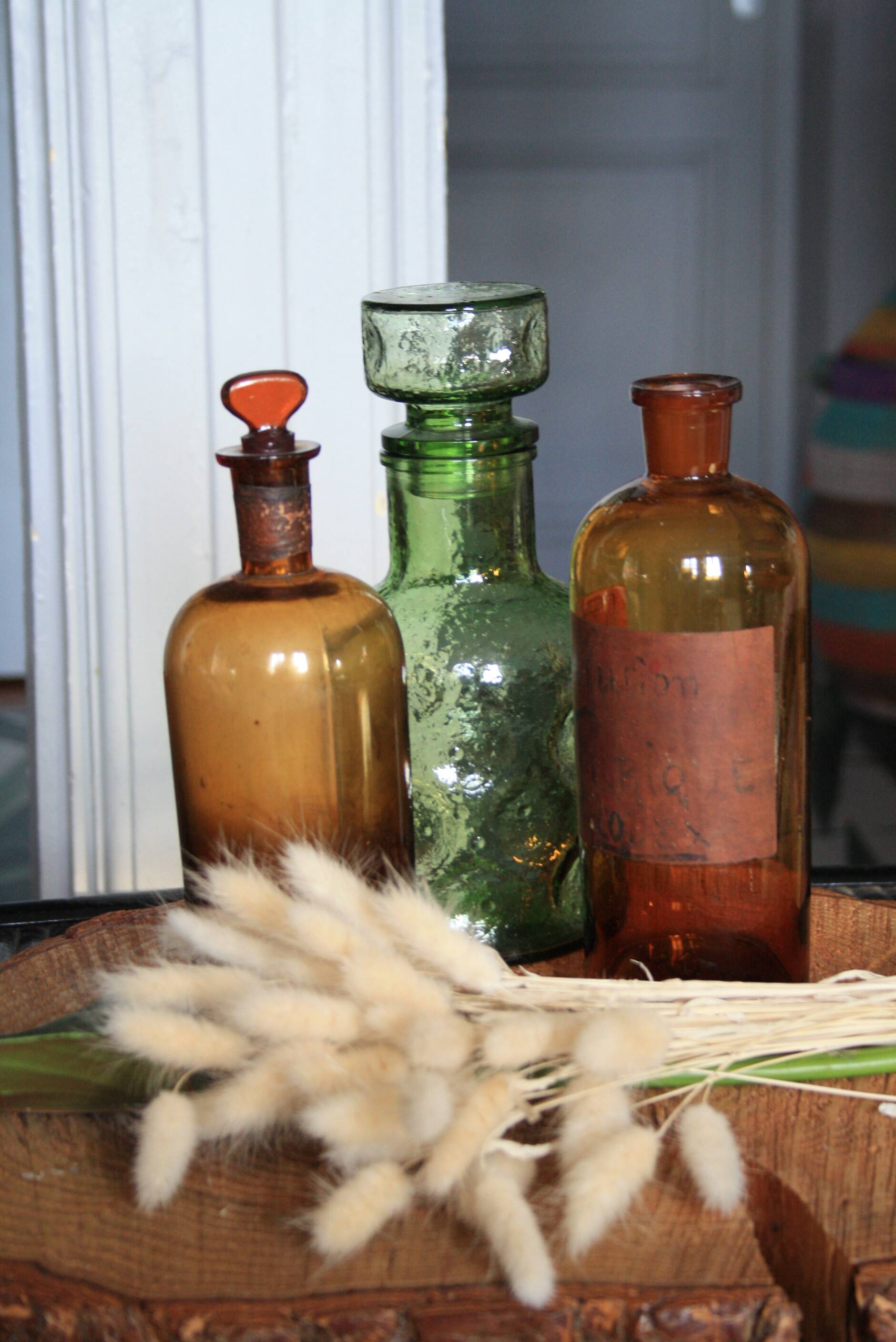 Lot of bottles and carafe