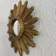 Vintage 1960 sun mirror witch's eye fine gold resin - 26 cm