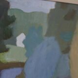 Original Swedish Oil on Panel – “House and Stream” by Pelle Nilsson, Dated