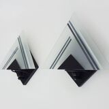 Pair of vintage Italian design metal wall lights from the 80s