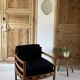 Scandinavian lounge chair COJA in wood and leather, 1960s