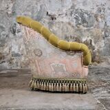 Paire de fauteuils Napoléon III en tissu Etro, France, fin XIXe