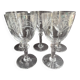 5 Blown, cut and engraved crystal water glasses