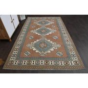 1970s Vintage Turkish Oushak Handmade Wool Cotton Brown Area Rug 160x254