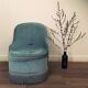 Fauteuil crapaud enfant en velours, assise coffre