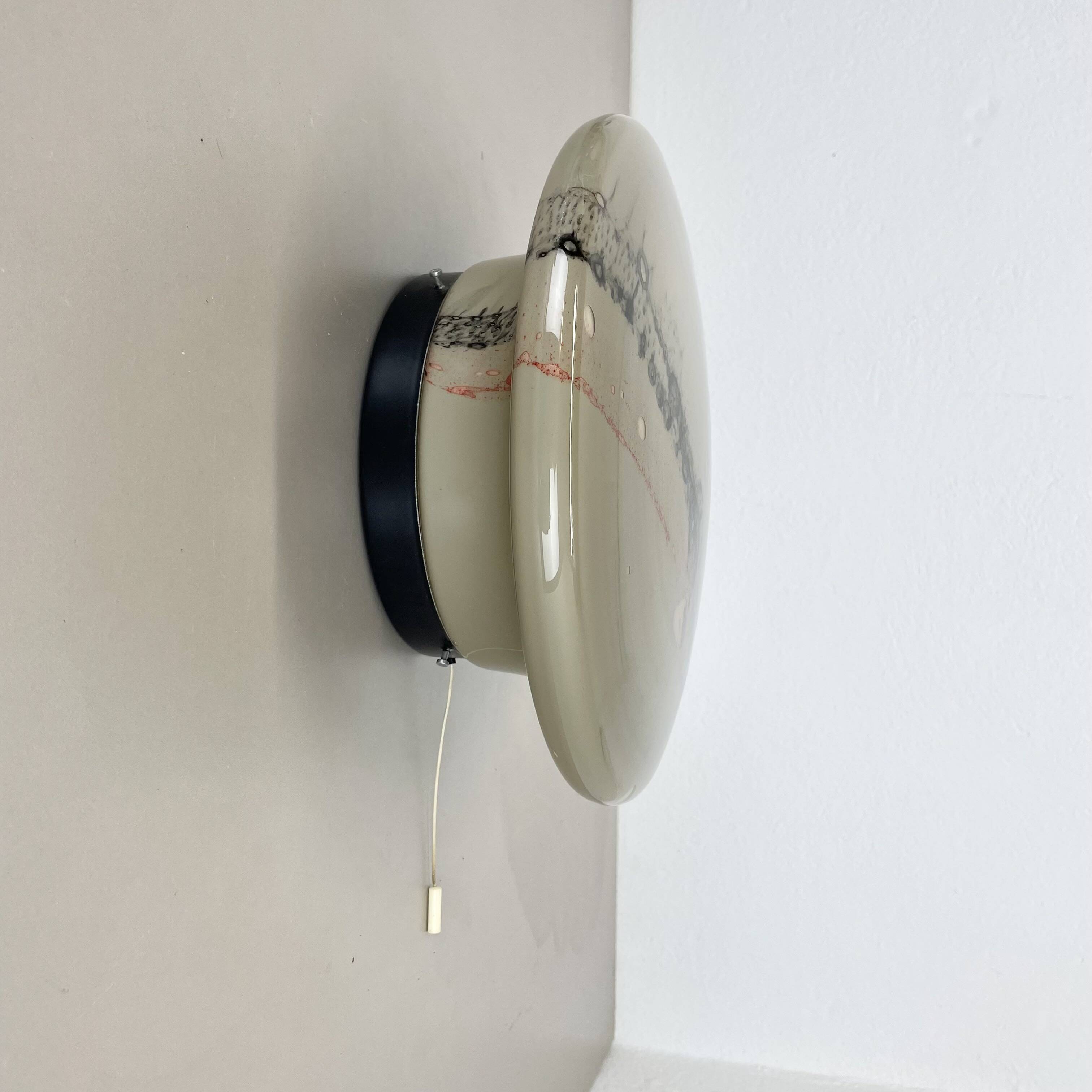 Abstract "cirrus" glass sconce wall light by peill & putzler, germany, 1980s