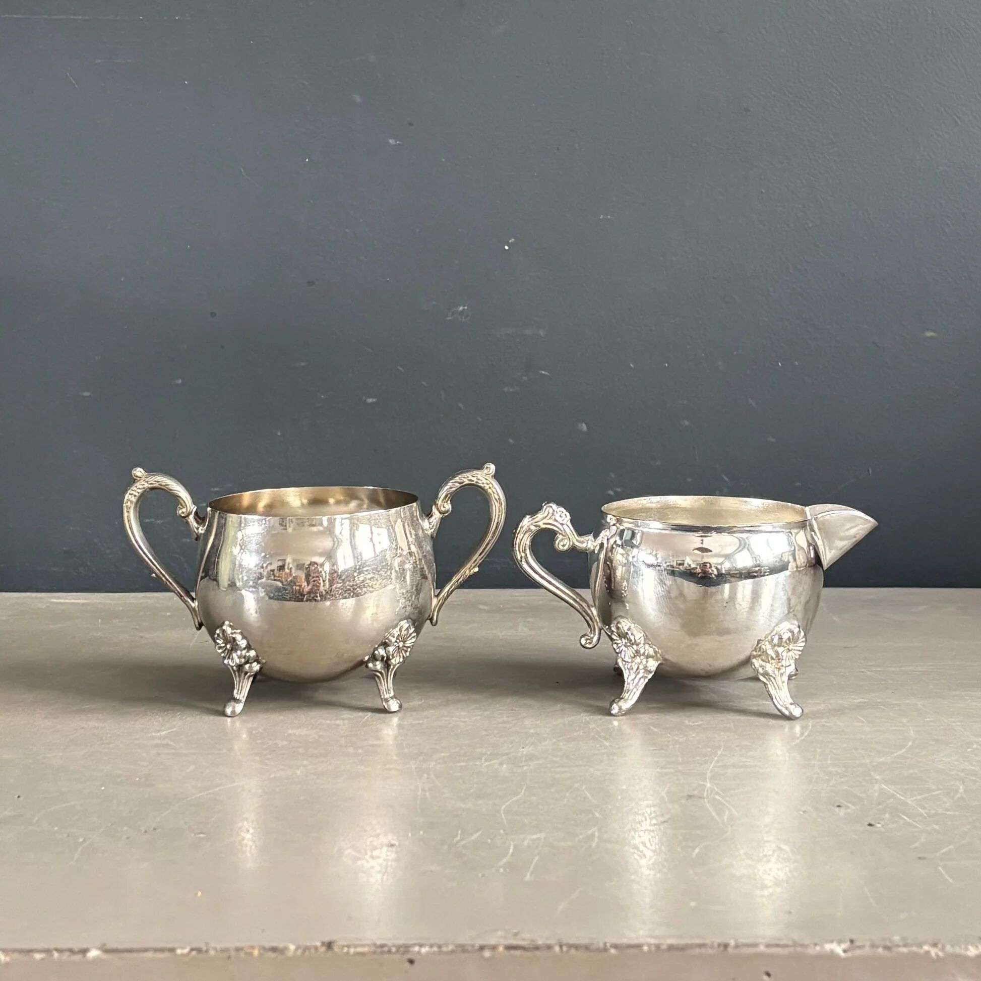 Sugar bowl - silver-plated milk jug