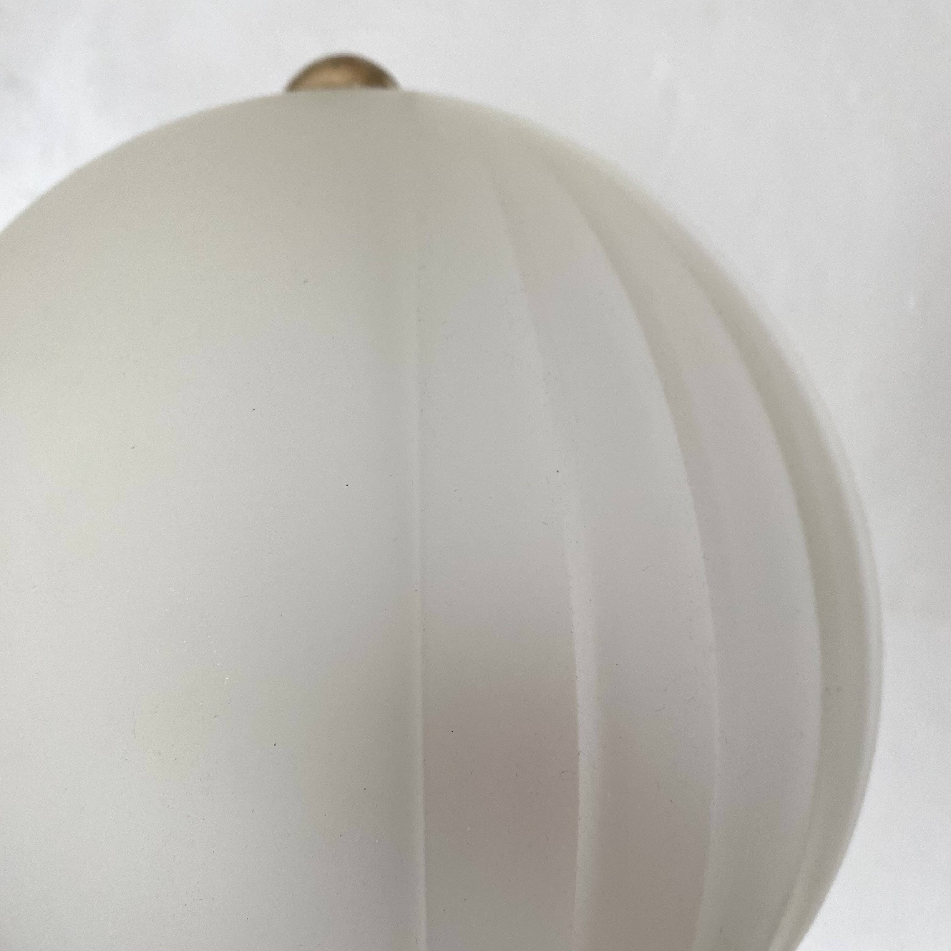 Vintage frosted glass wall lamp from the 80s