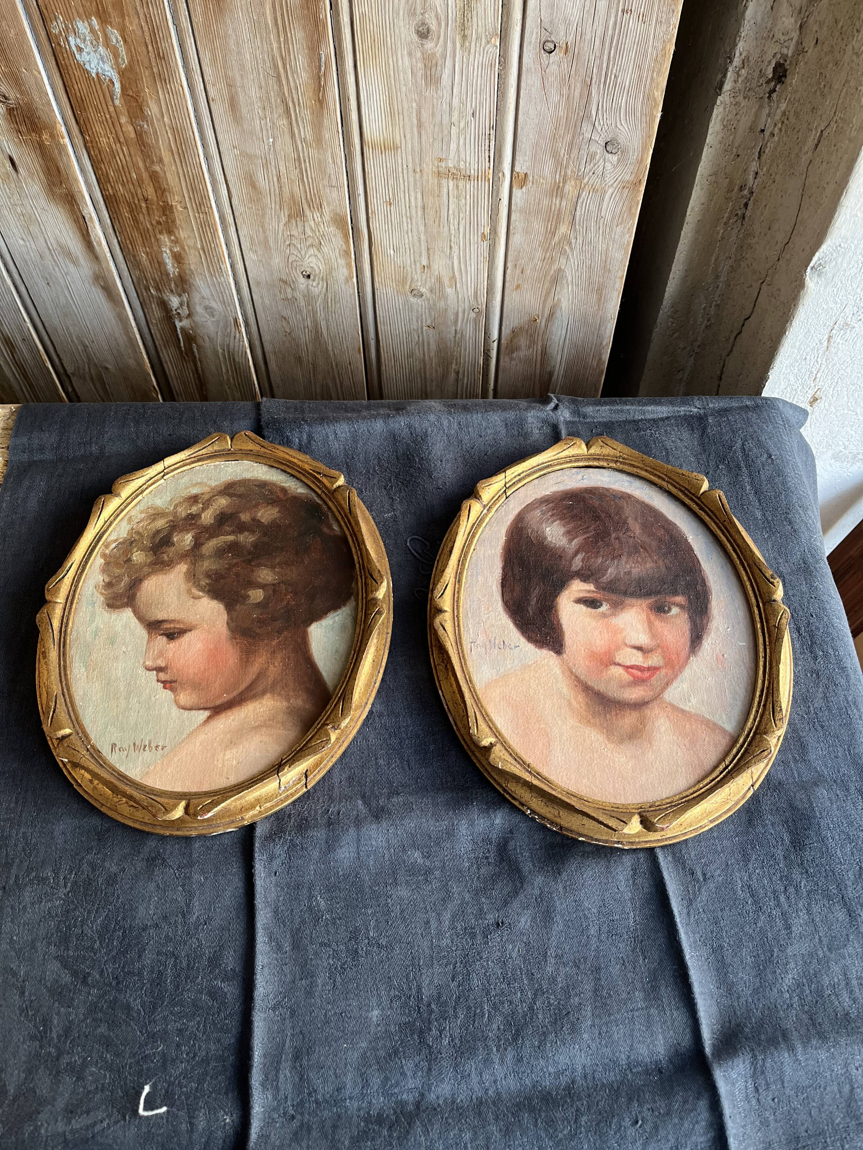 Pair of old portraits