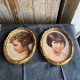 Paire de portraits anciens