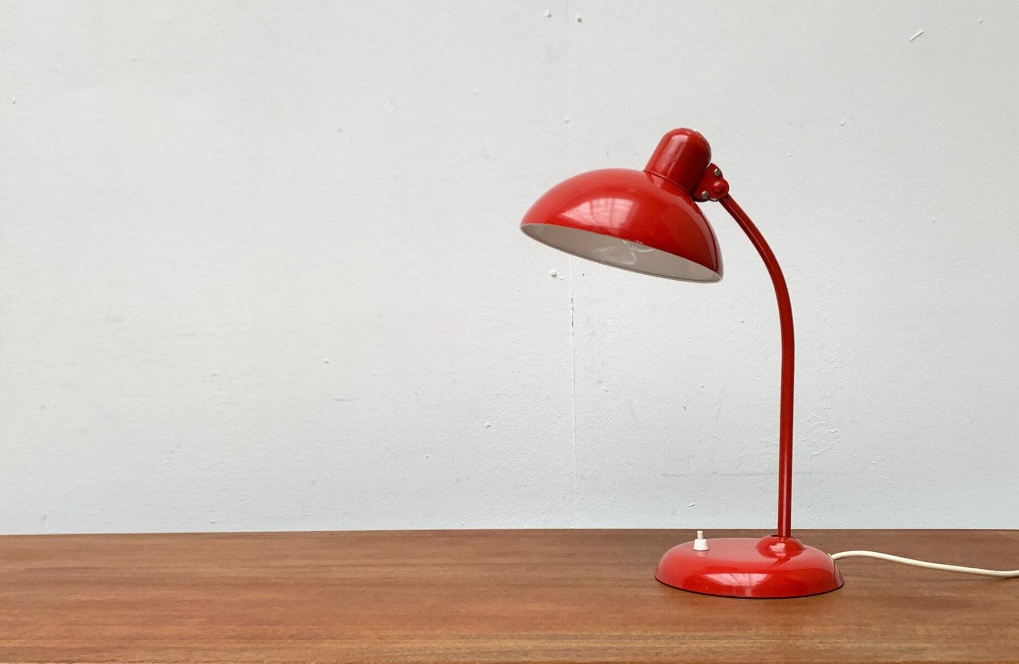 Red German table lamp mid-century 6556 by Christian Dell for Kaiser Idell, 1960s