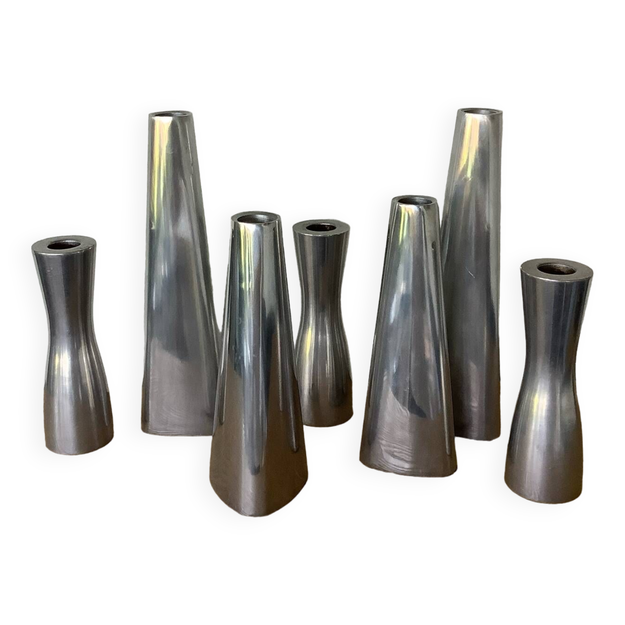 7 Vintage IKEA Chrome Candle Holders Ehlén Johansson Renos + Erika Pekari