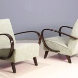 Pair of armchairs H-227, Jindřich Halabala, 1930s, Czechoslovakia