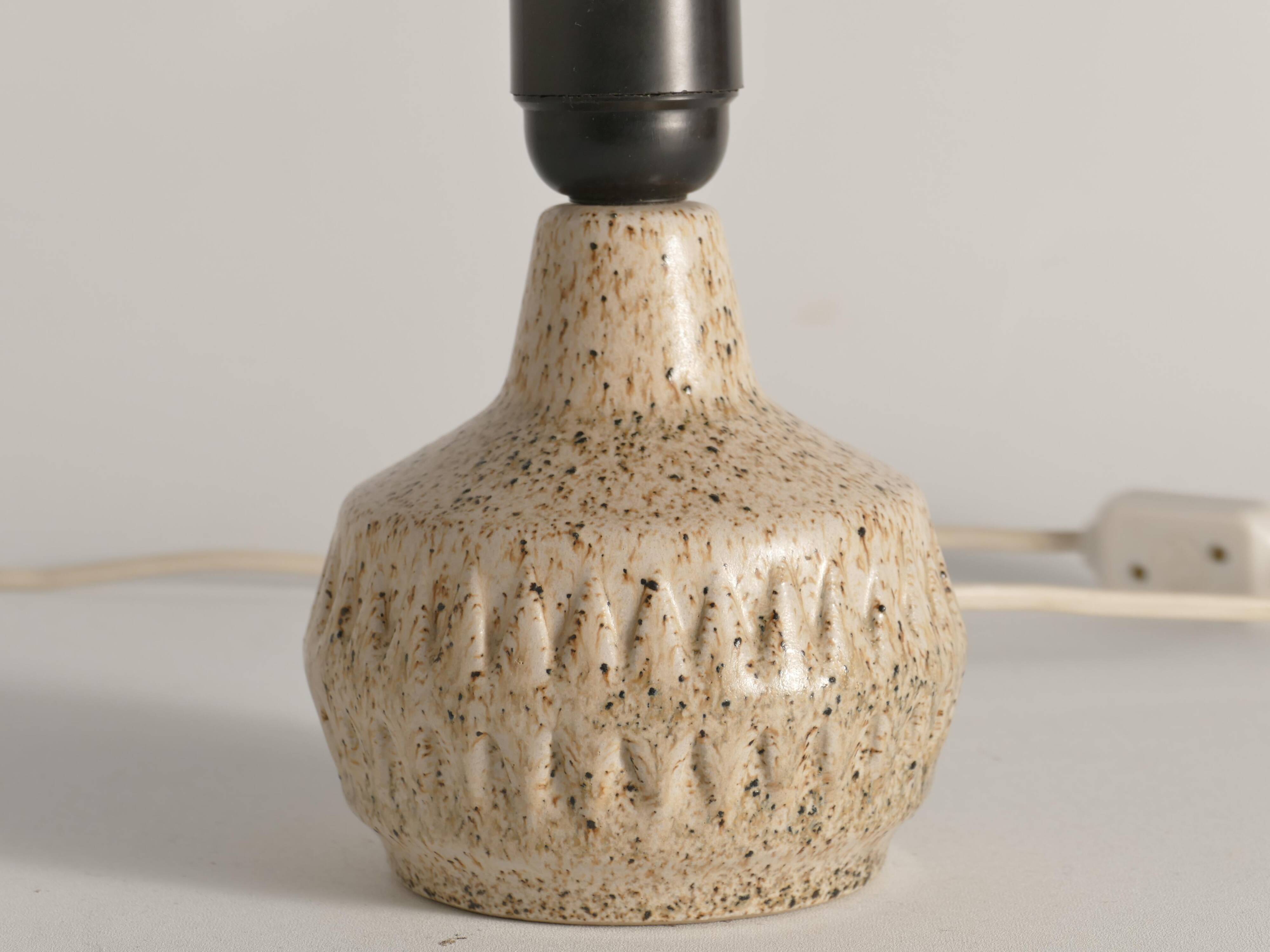 Mid-Century Modern Brown Speckled Stoneware Table Lamp by EGO, Sweden 1960s