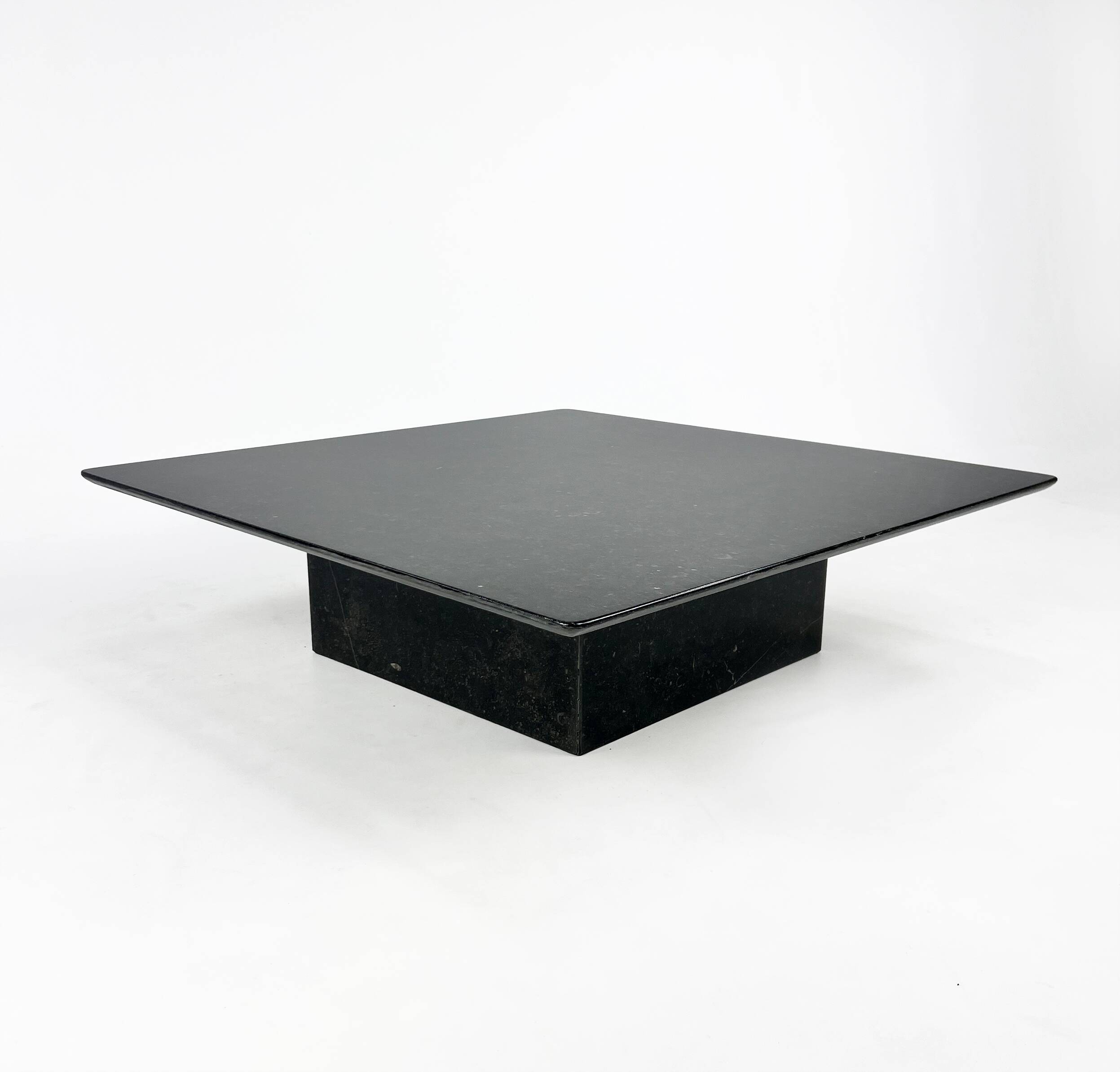 Vintage Square Italian Granite Coffee Table, 1970s