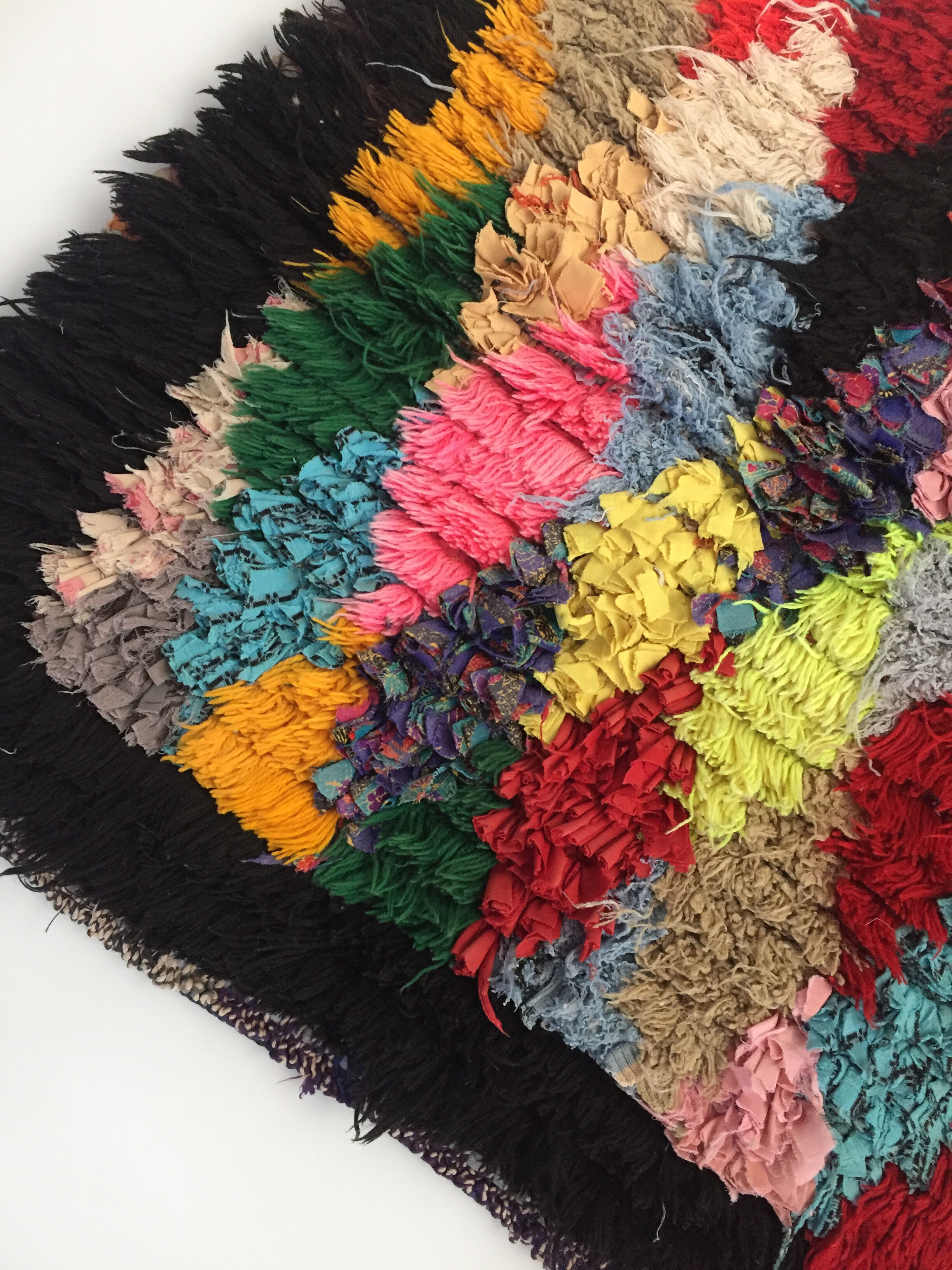 Moroccan Berber carpet boucherouite 185x97cm