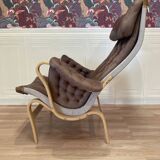 "Pernilla" leather armchair "Bruno Mathsson" 1960.
