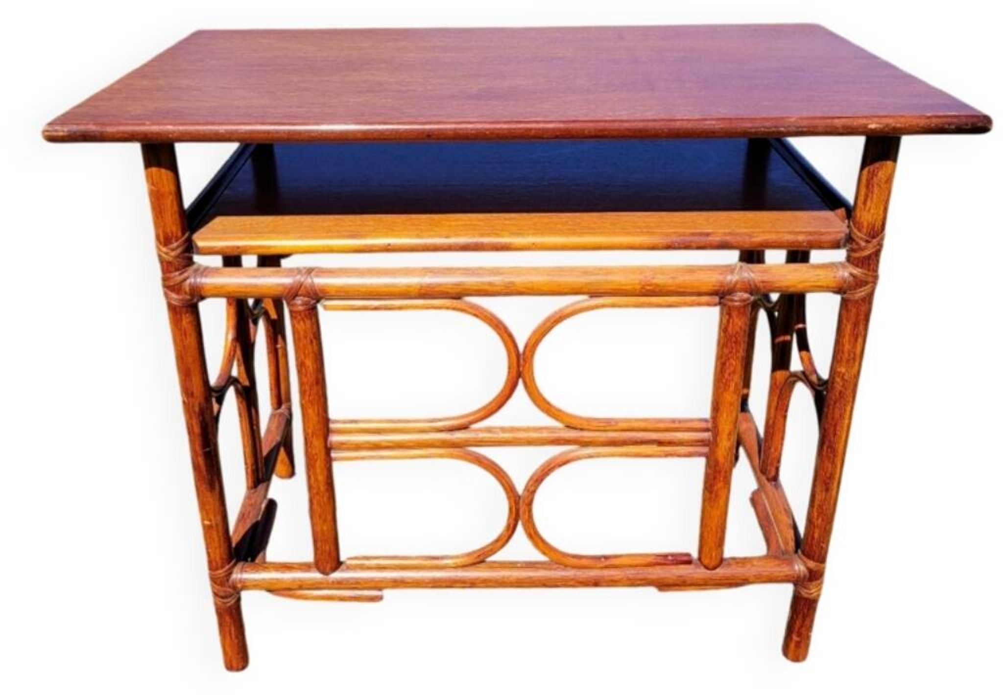Bureau en bambou et rotin