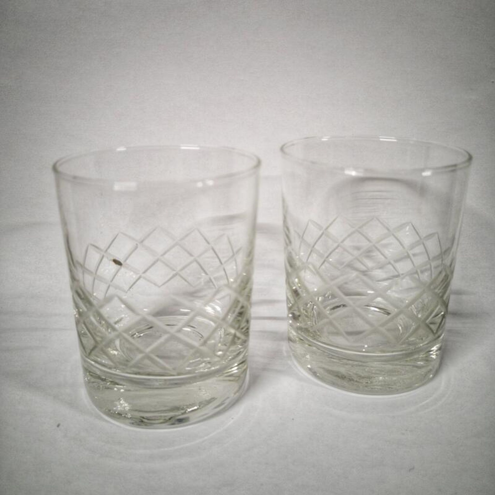 Pair of crystal whiskey glasses