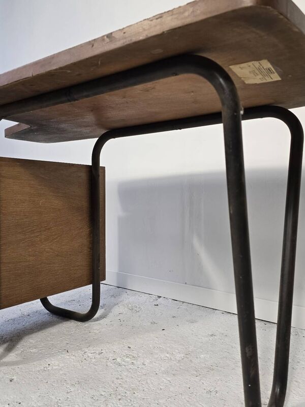 Bureau Mobilor CAB Roger Charroy – moderniste métal bois 1950 vintage