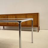 Etienne Fermigier - Dinning table in chrome and smoked glass