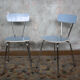 Pair of blue vintage formica kitchen chairs
