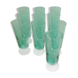 Series of 11 champagne flutes