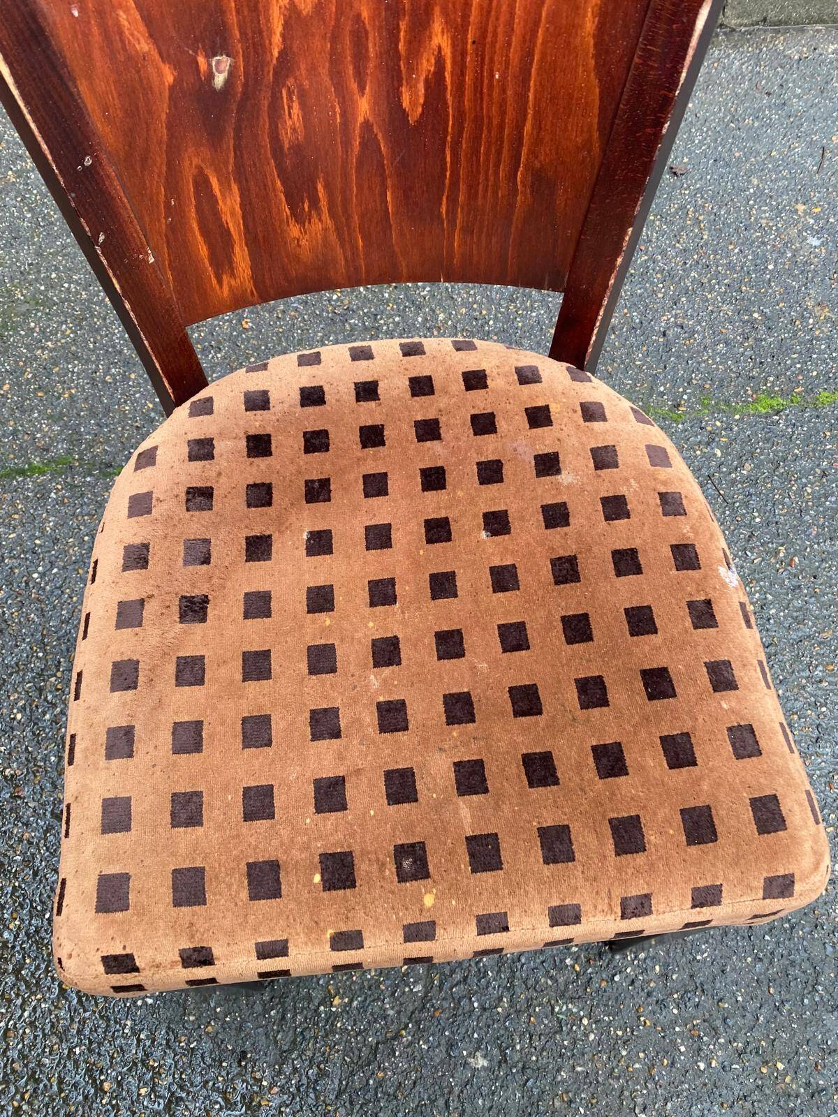 Parisian bistro chair in solid wood and fabric