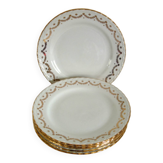 Assiette creuse Vintage blanche et doré. Ces jolies assiettes blanches  ornées d'un liseret doré apporteront charme et…