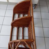 Old bamboo corner shelf measuring 92 cm high