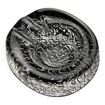 Cendrier en verre glacé vintage par Kosta Boda, Suède, années 1970