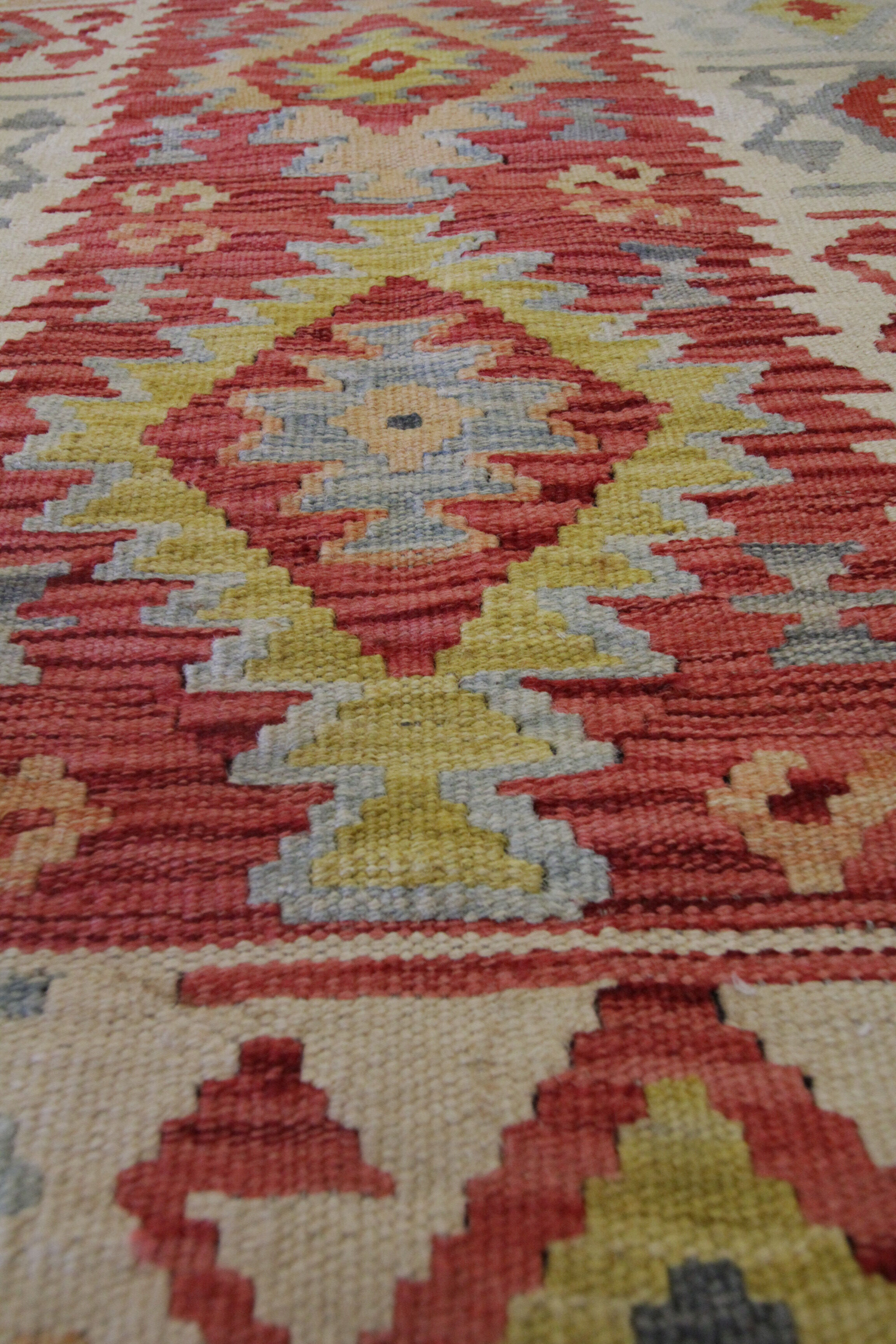 Tapis en laine rouge afghan Kilim tapis traditionnel oriental fait à la main - 78x124