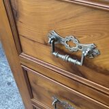 Louis-Philippe chest of drawers in cherry burl and Pyrenees marble top f